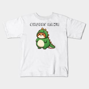 Chubby Dino Cat Kids T-Shirt